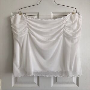 Princess Polly Curve white ruched skirt size 18